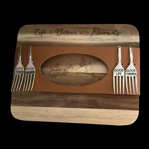 Host With The Mostest Acacia Bread Board Set NWOT